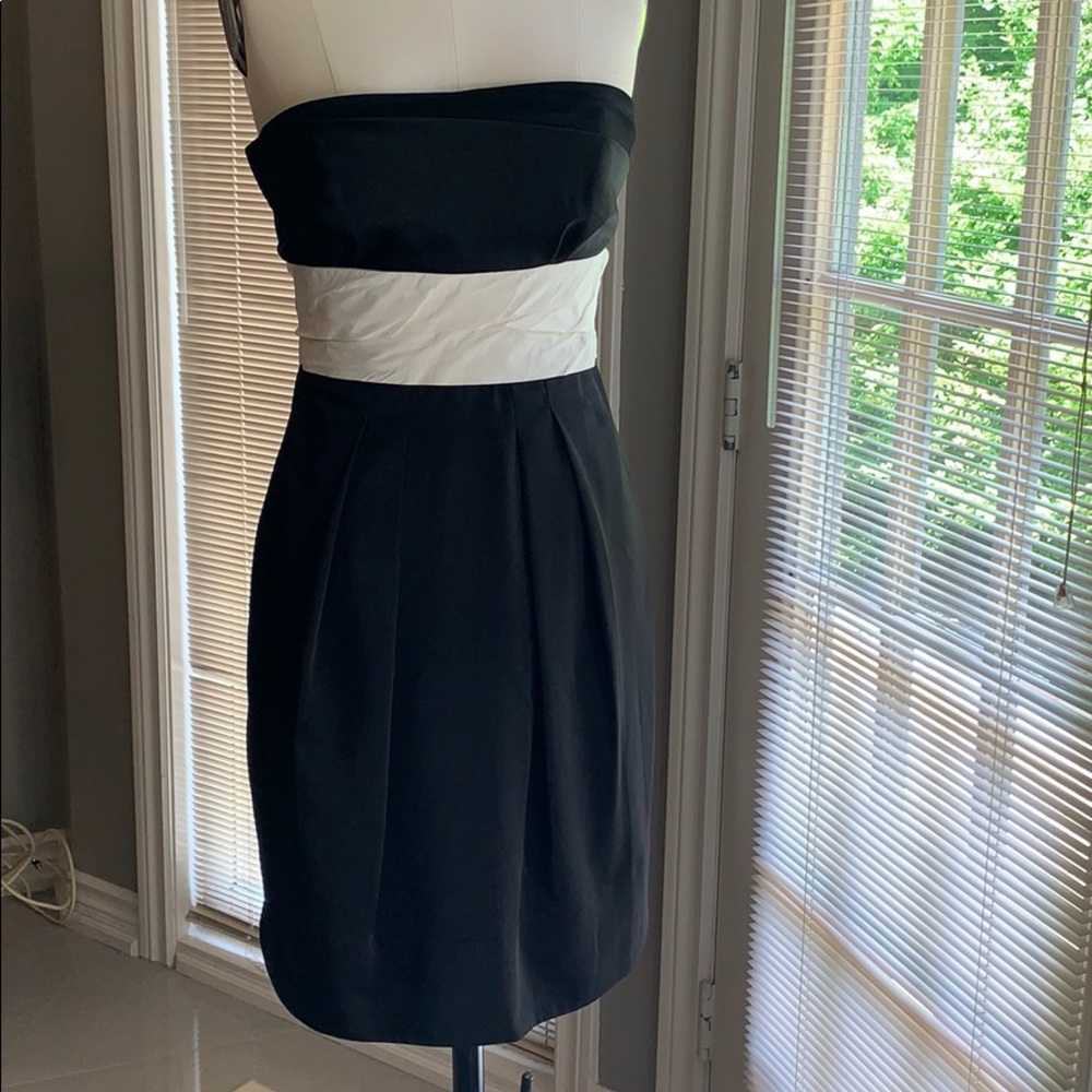 BCBG Max Azria Black and white strapless dress